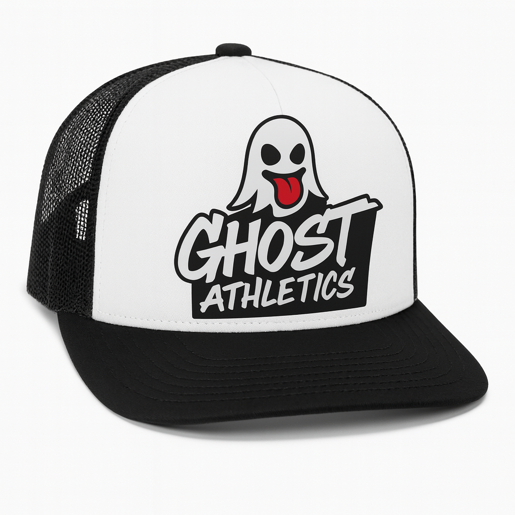 Ghost Athletics Classic Trucker Hat — Black & White Edition
